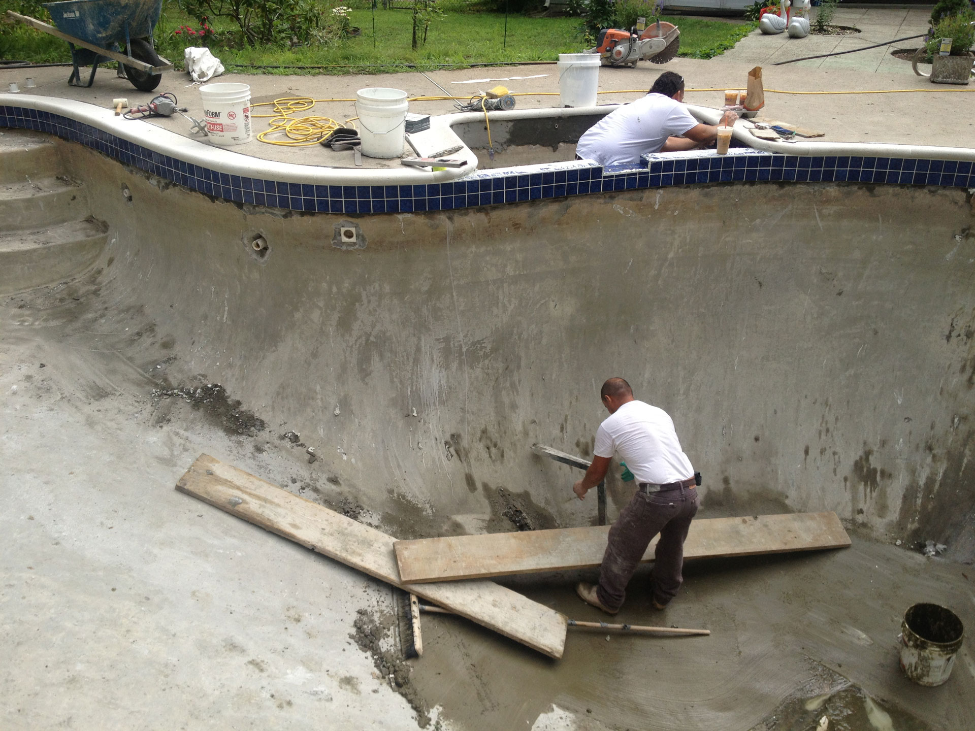 pool coping and tile repair